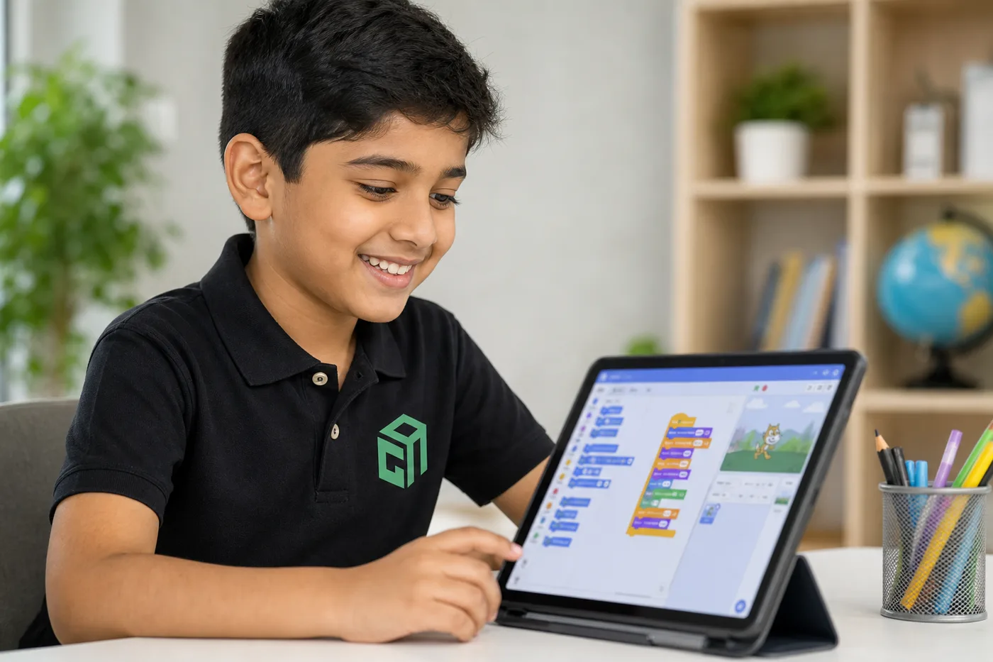 Parent and school-age child learning coding together on a laptop — complete guide for ages 6–18